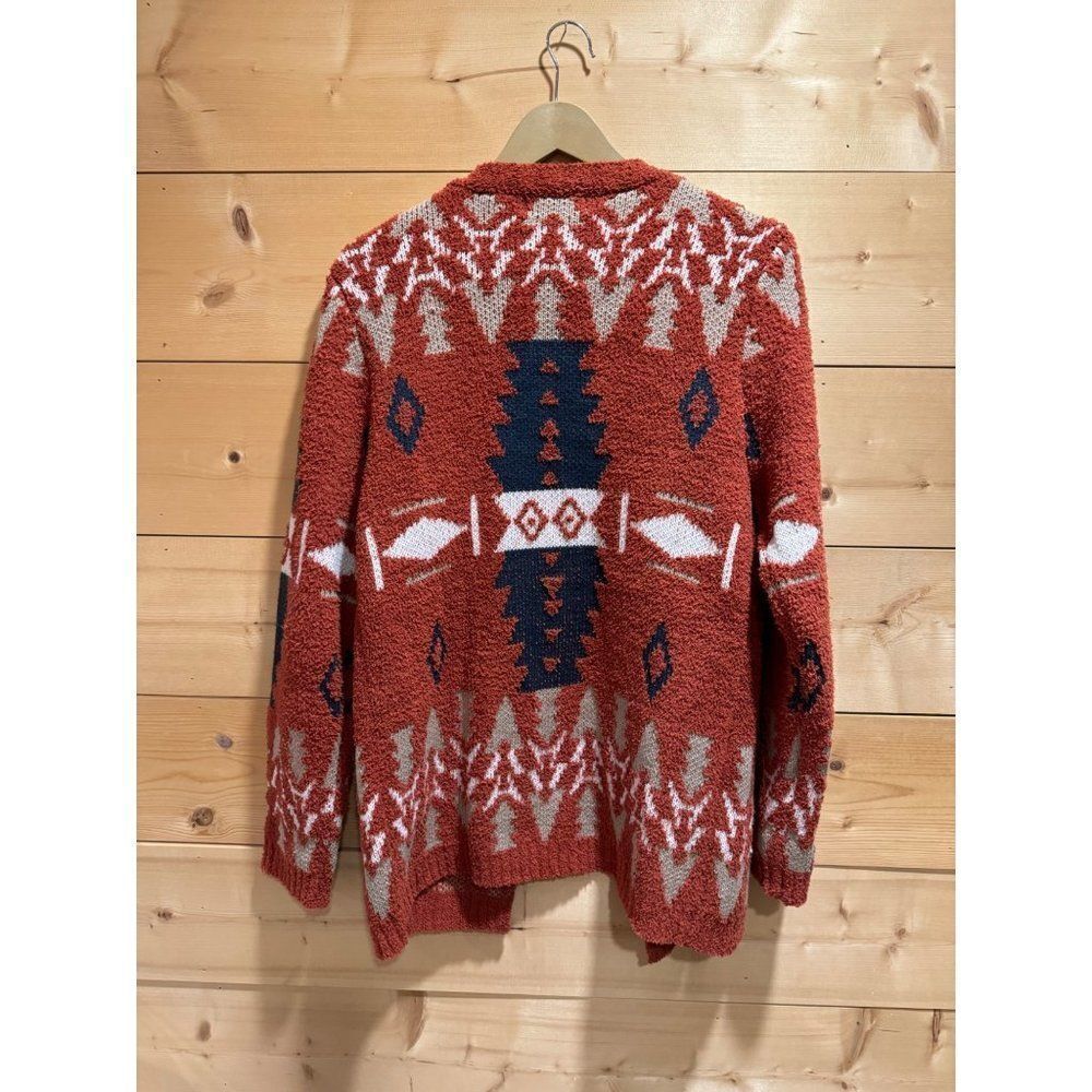 Ally Mae Southwestern Tribal Aztec Soft Acrylic Open Front Cardigan Sweater L - Picture 5 of 5
